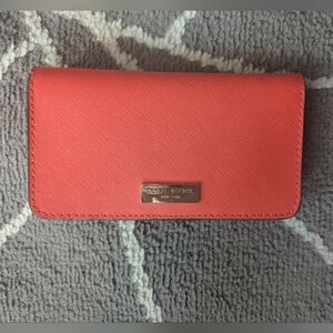 Vintage Henri Bendel Safiano Coral Wallet
